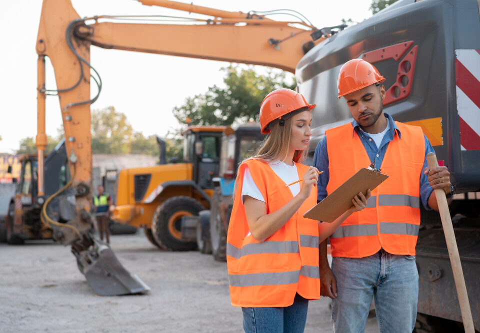 workers on commercial demolition site